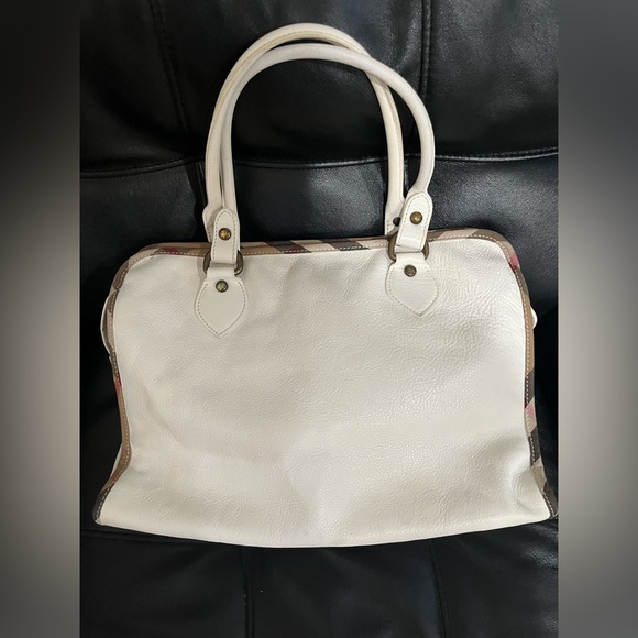 BURBERRY 💐 Roomy Leather Shoulder Hand bag Nova check trim - Picture 4 of 12